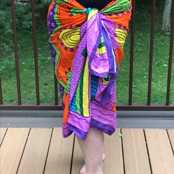 Lot of 2 pareos or scarves Sam Hilu made in India - Picture 12 of 12